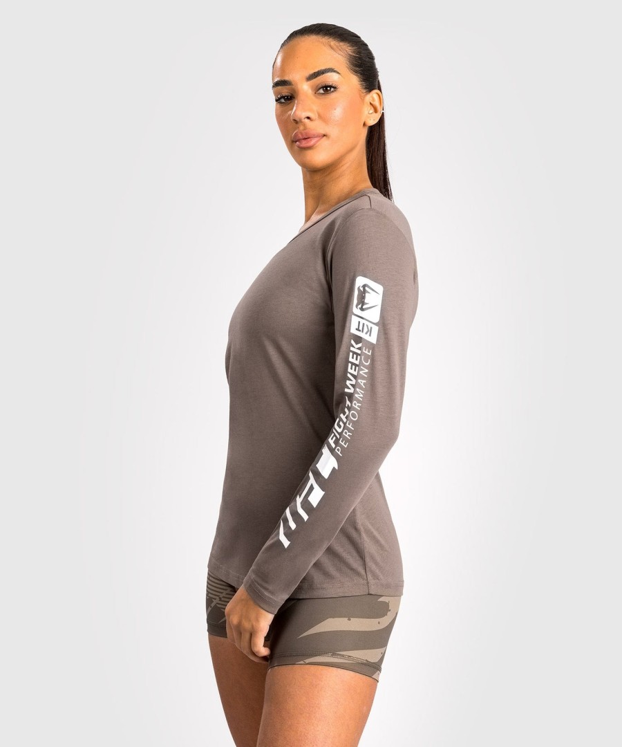ufc adrenaline by venum fight week langermet bomulls-t-skjorte for kvinner – bronse