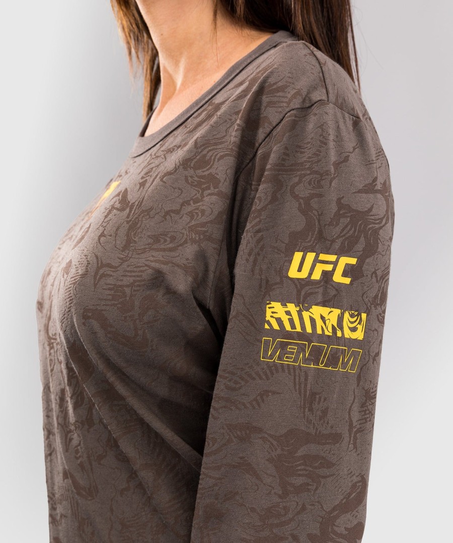 ufc fusion av venum fight week dame langermet bomulls-t-skjorte - jordbrun