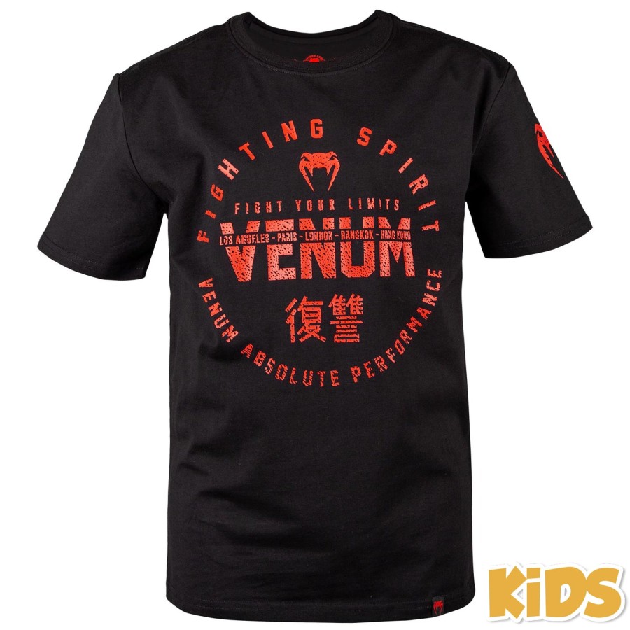 venum signature kids t-skjorte - svartrød