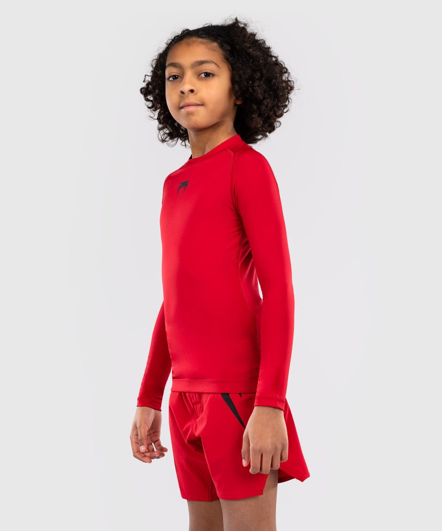 venum contender kids rashguards langermet - kirsebærrød