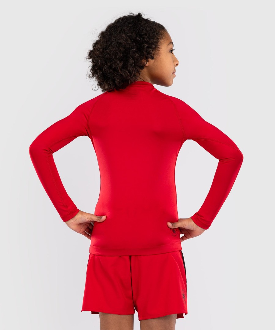 venum contender kids rashguards langermet - kirsebærrød