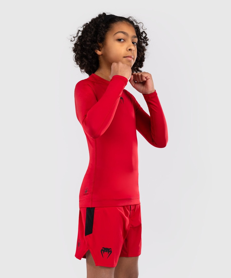 venum contender kids rashguards langermet - kirsebærrød