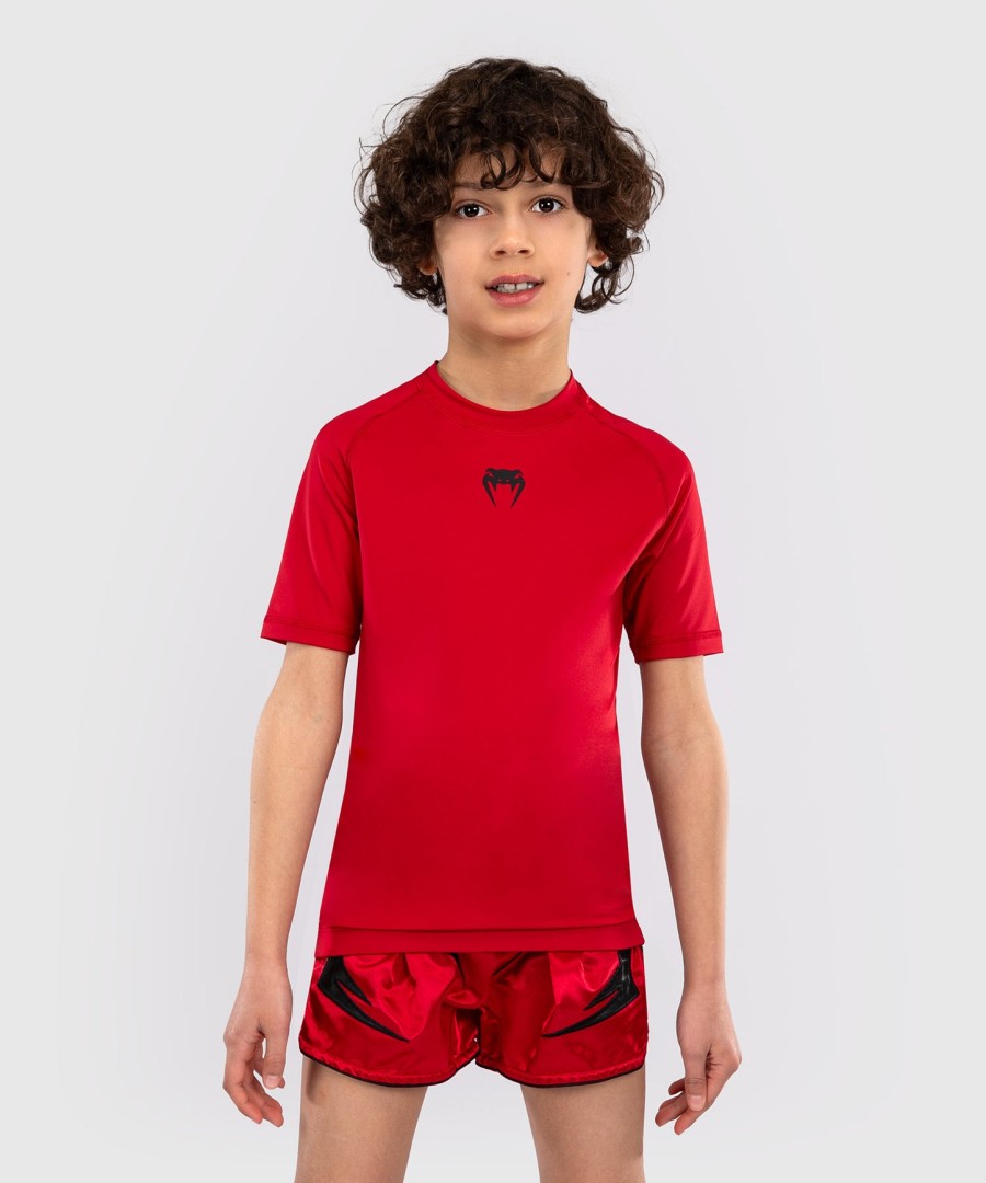 venum contender kids rashguards kortermet - kirsebærrød