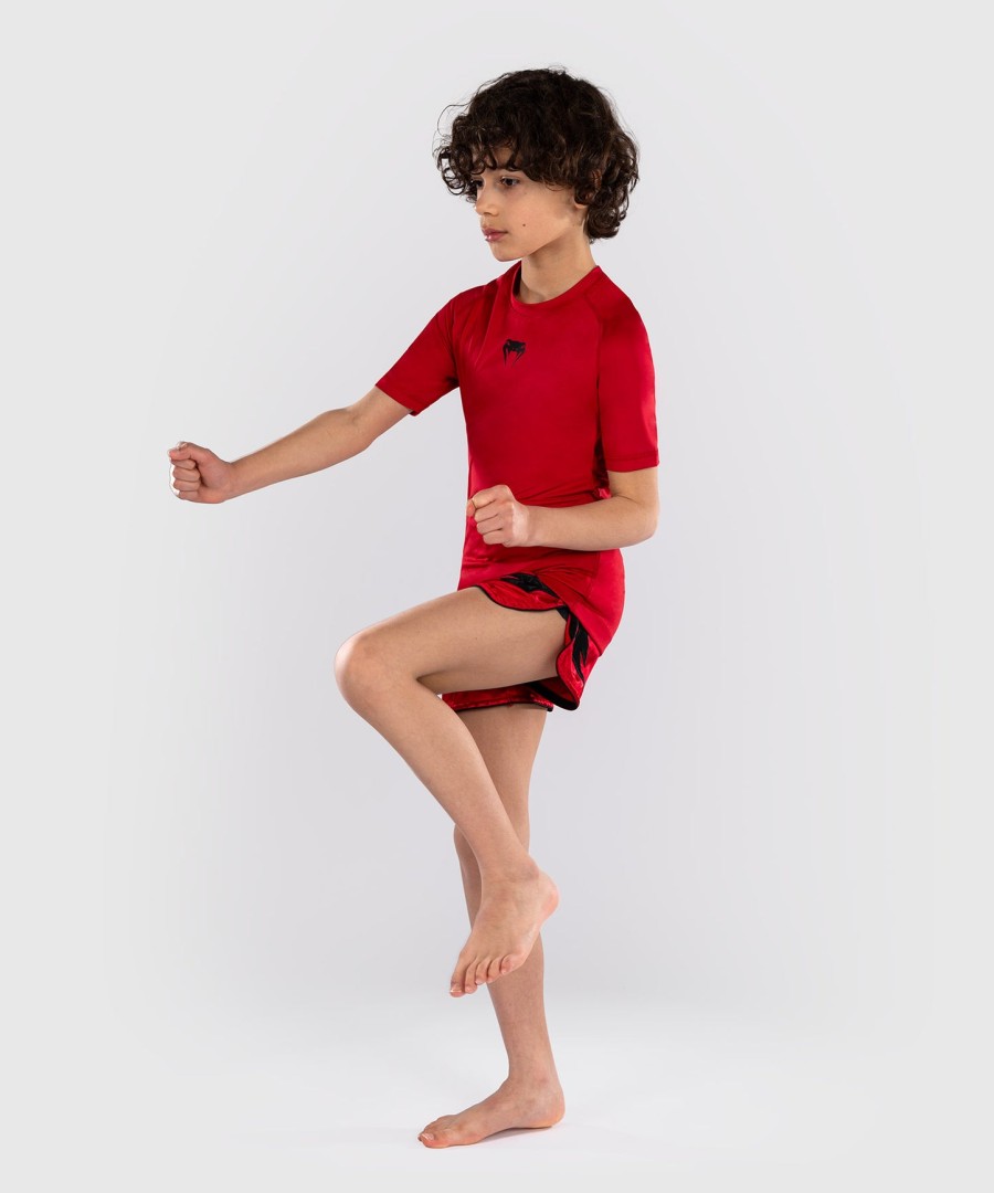 venum contender kids rashguards kortermet - kirsebærrød