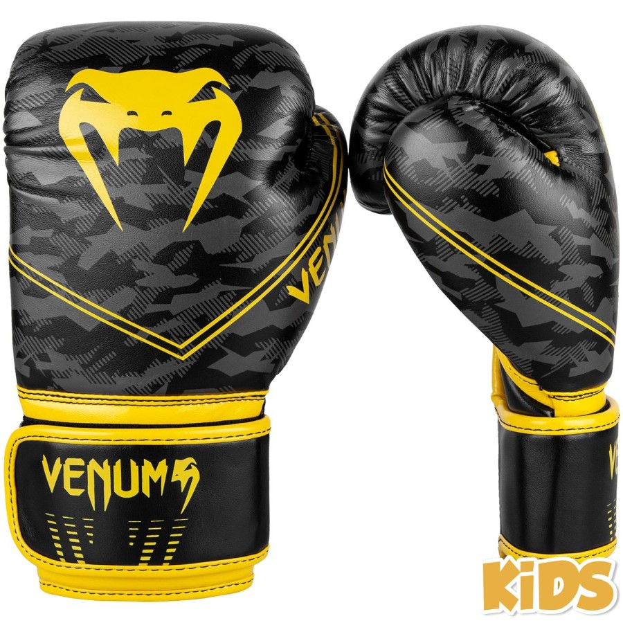 venum okinawa 2.0 boksehansker for barn - svartgul