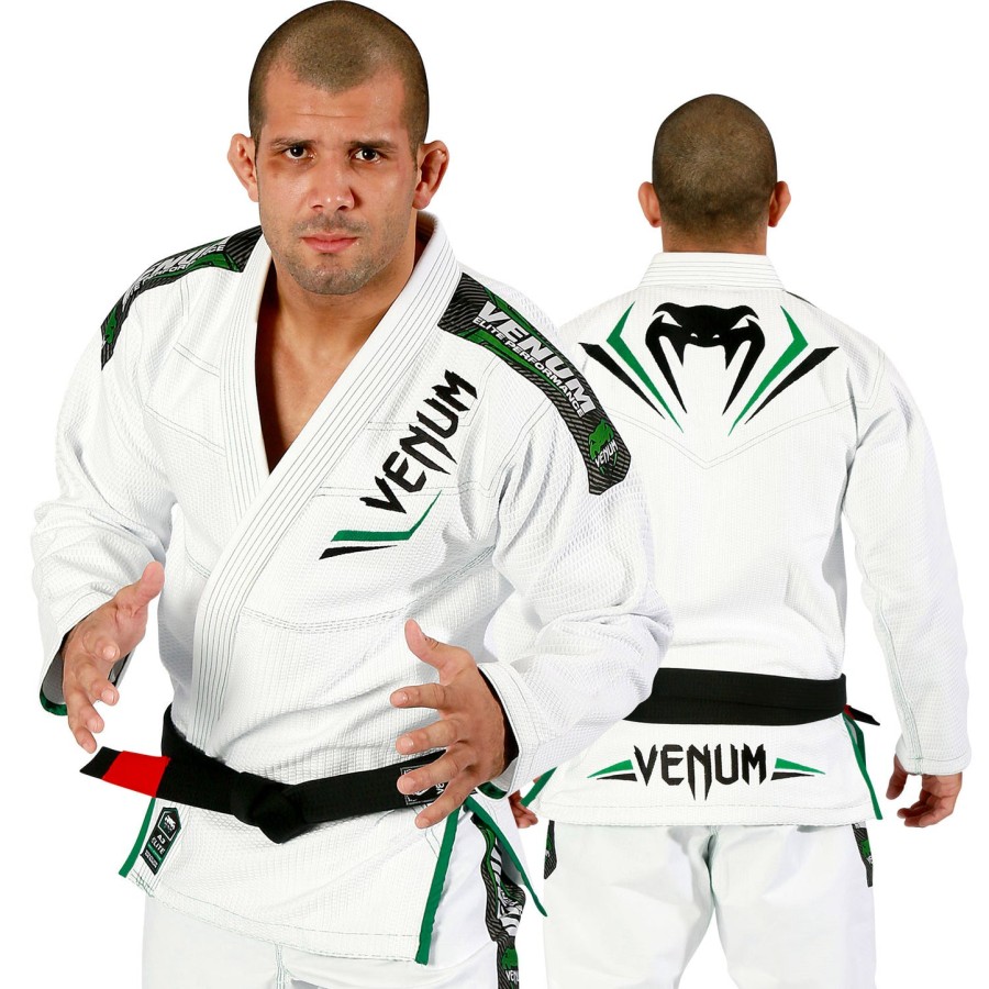 venum elite bjj gi - hvitgrønn