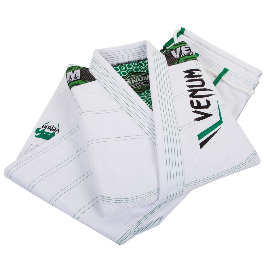 venum elite bjj gi - hvitgrønn