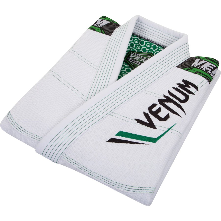 venum elite bjj gi - hvitgrønn