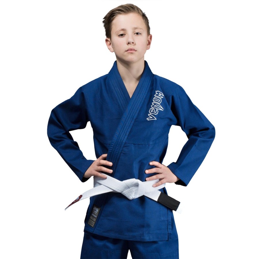 venum contender bjj-gi for barn gratis hvitt belte inkludert – blå