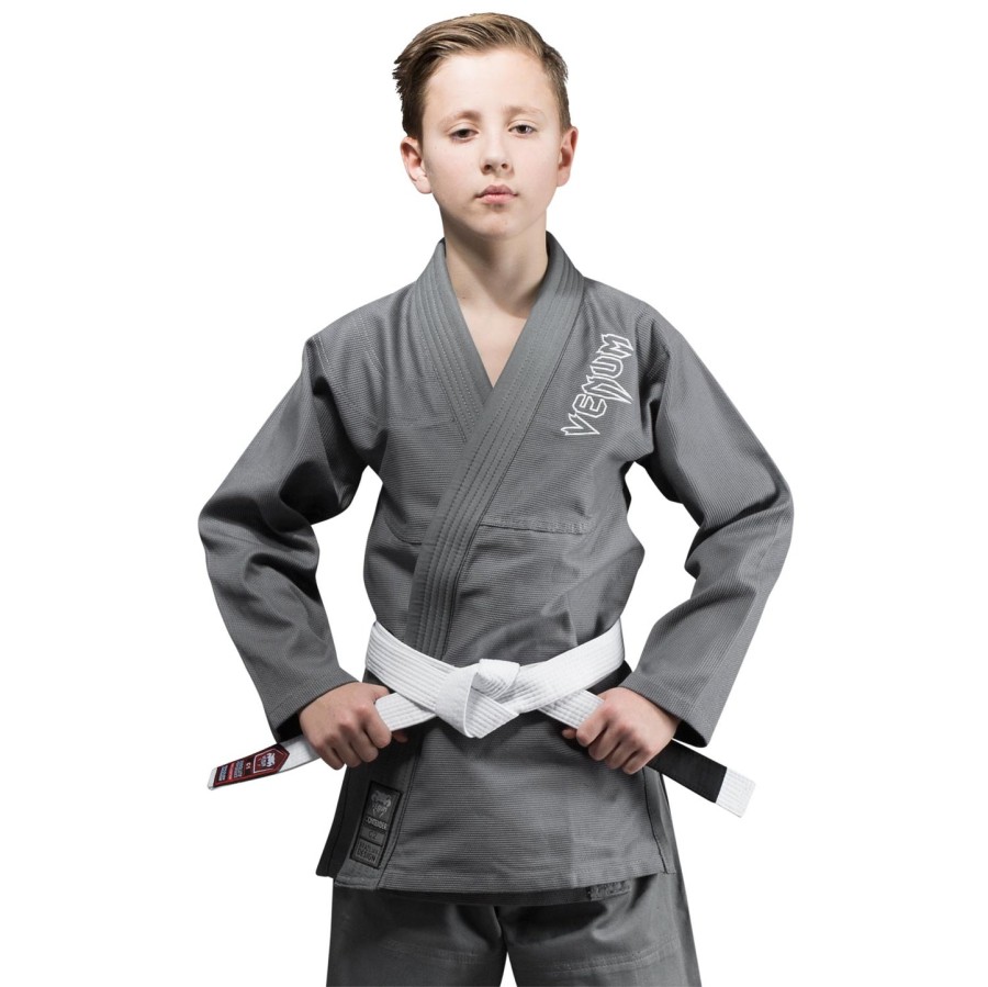 venum contender bjj gi for barn gratis hvitt belte inkludert - grå