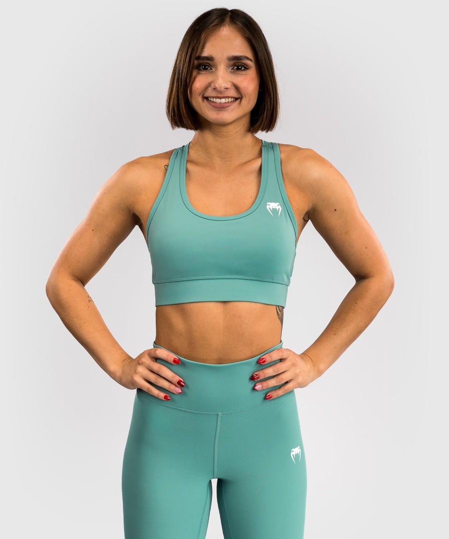 venum essential women medium impact sports-bh – aquagrønn