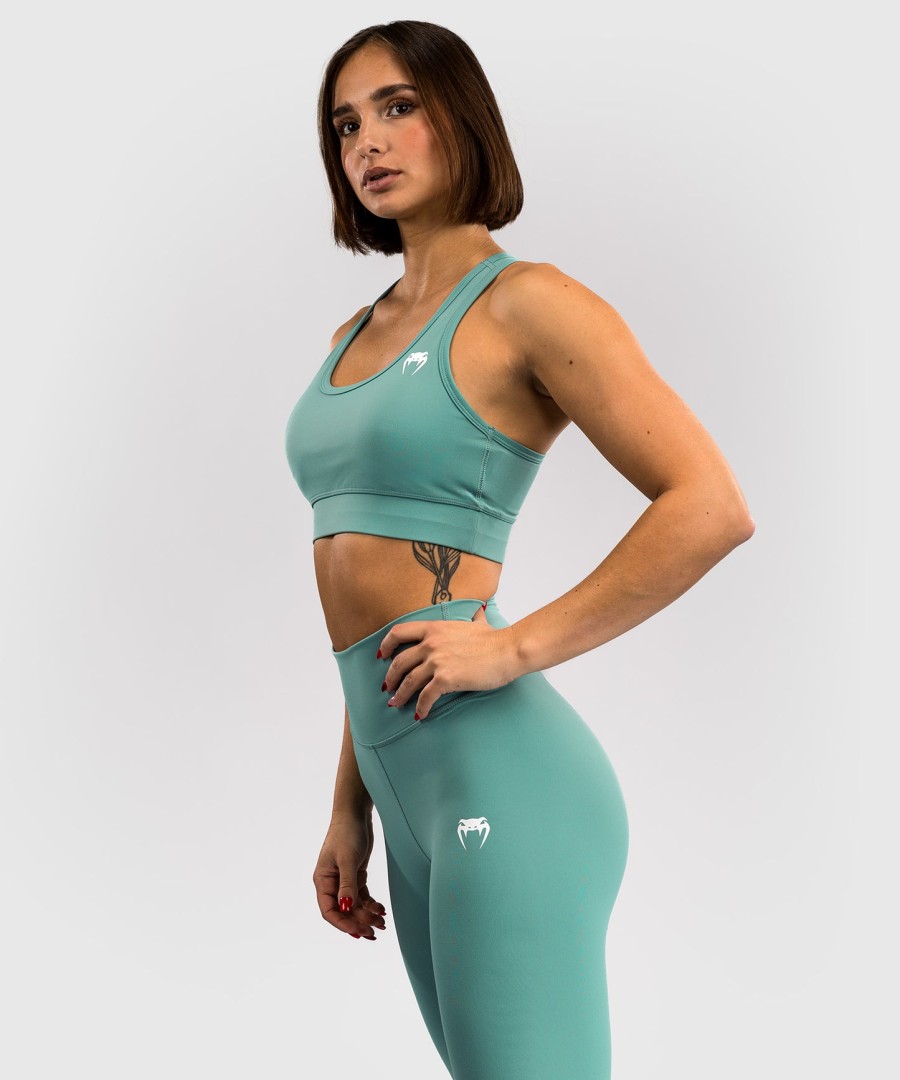 venum essential women medium impact sports-bh – aquagrønn