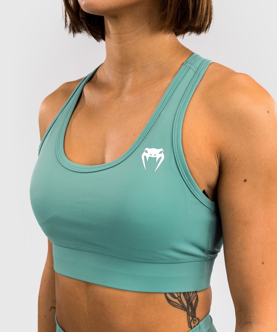 venum essential women medium impact sports-bh – aquagrønn