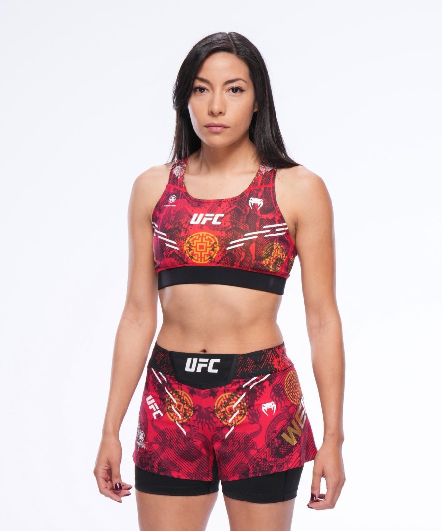 ufc uovertruffen av venum rød zhang weili sports-bh for kvinner