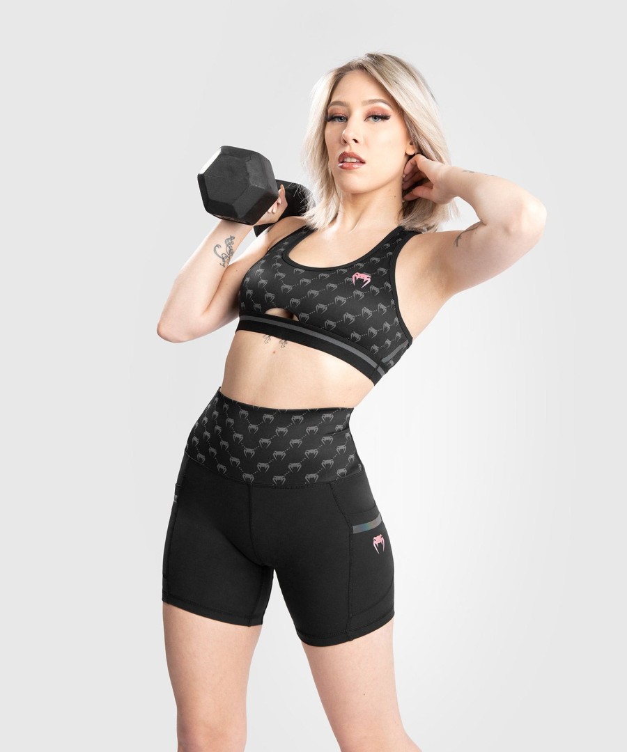 venum monogram kompresjonsshorts – for kvinner – svartrosa gull