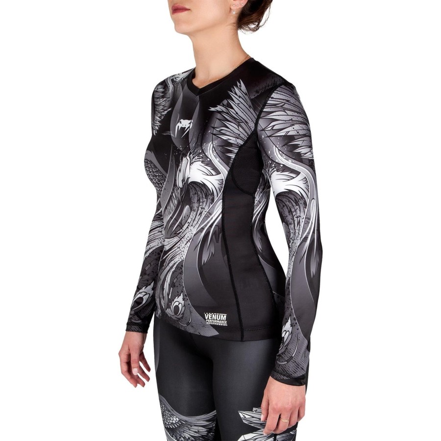 venum phoenix rashguard – lange ermer – svarthvit – for dame