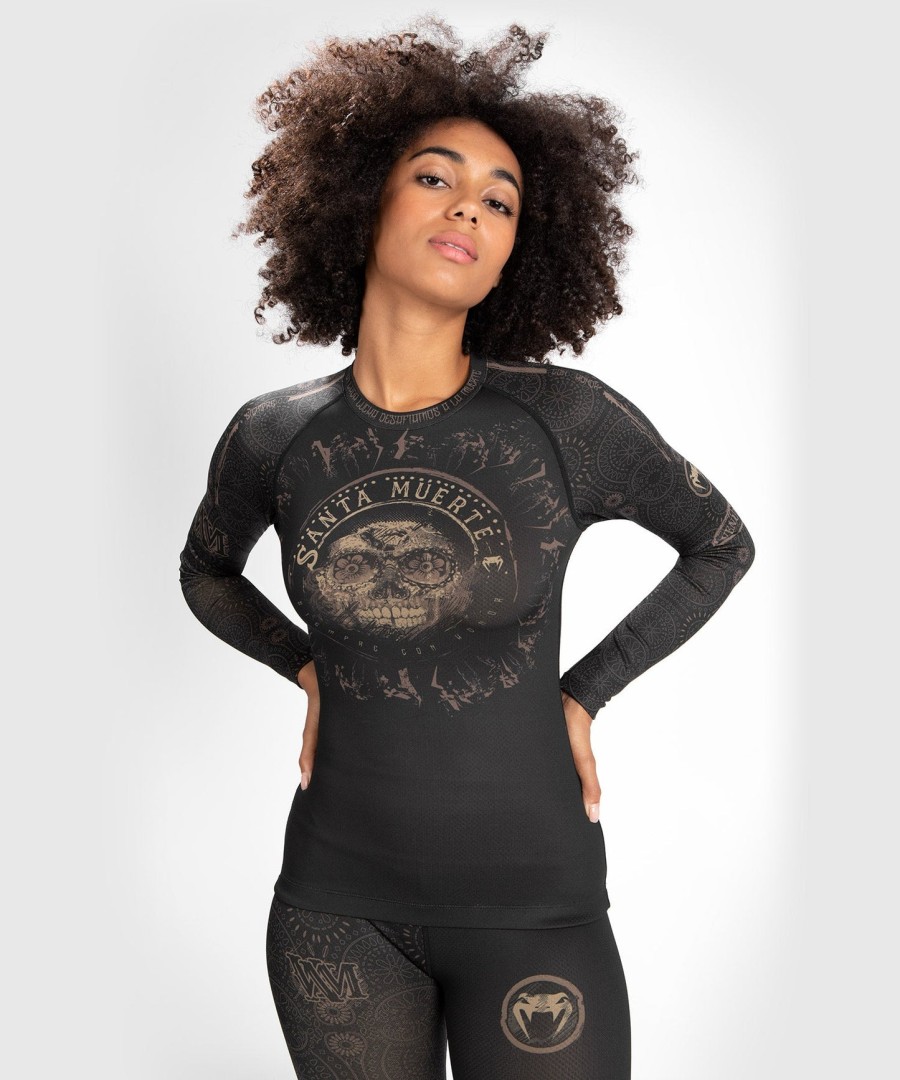 venum dame santa muerte dark side - rashguard langermet - svartbrun