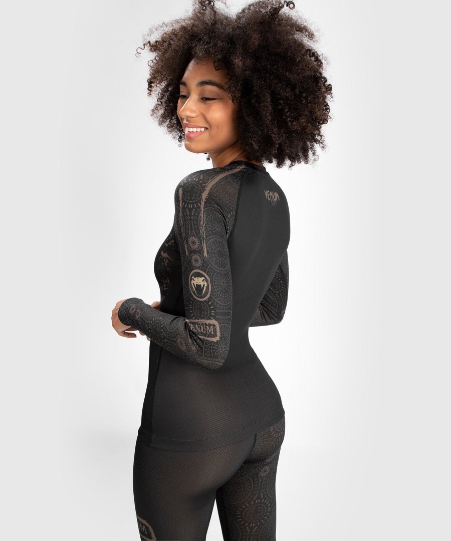 venum dame santa muerte dark side - rashguard langermet - svartbrun