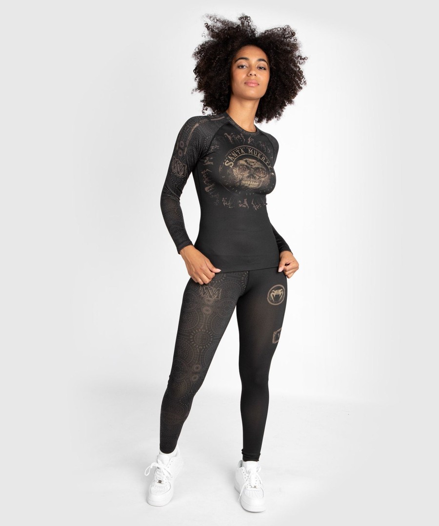 venum dame santa muerte dark side - rashguard langermet - svartbrun