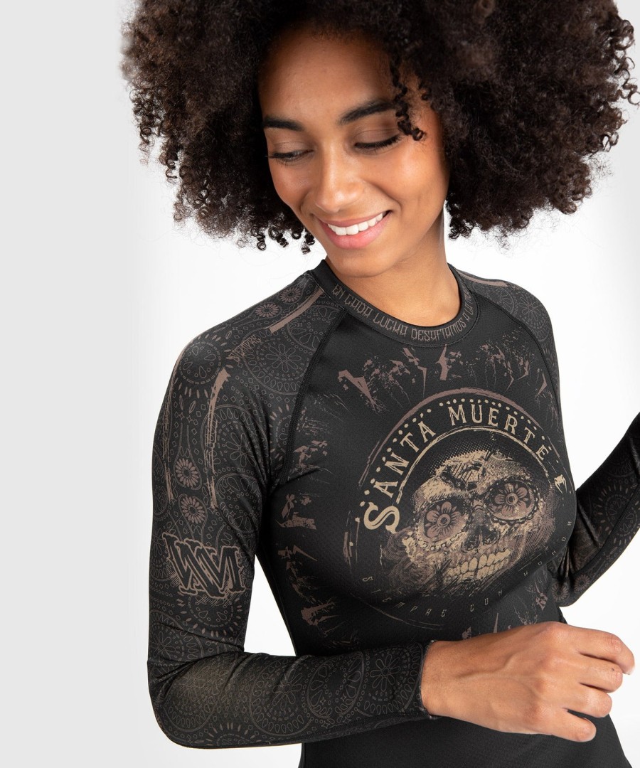 venum dame santa muerte dark side - rashguard langermet - svartbrun