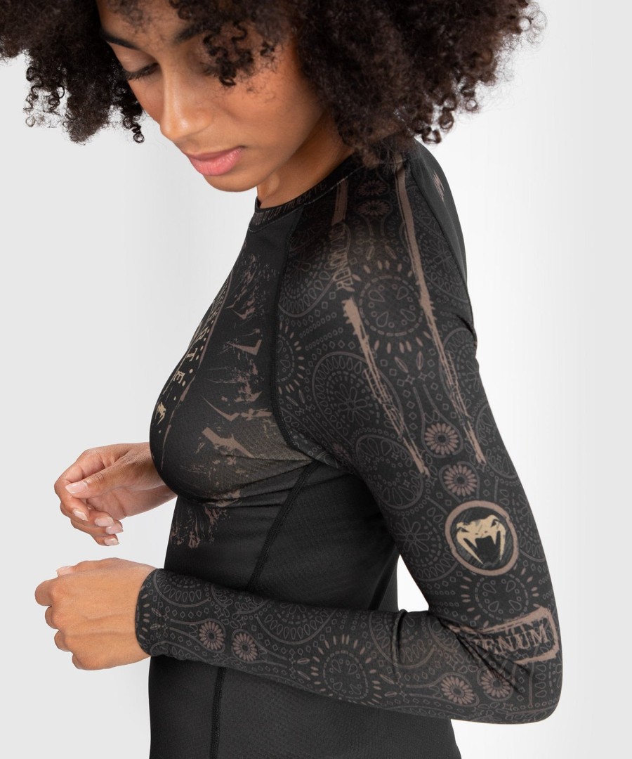 venum dame santa muerte dark side - rashguard langermet - svartbrun