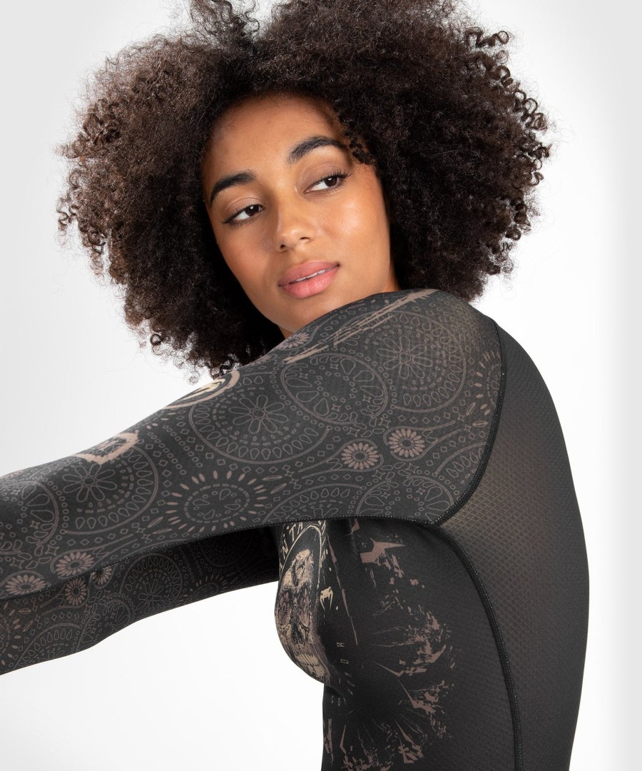 venum dame santa muerte dark side - rashguard langermet - svartbrun