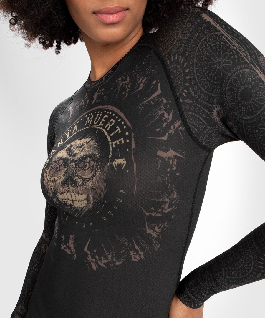 venum dame santa muerte dark side - rashguard langermet - svartbrun