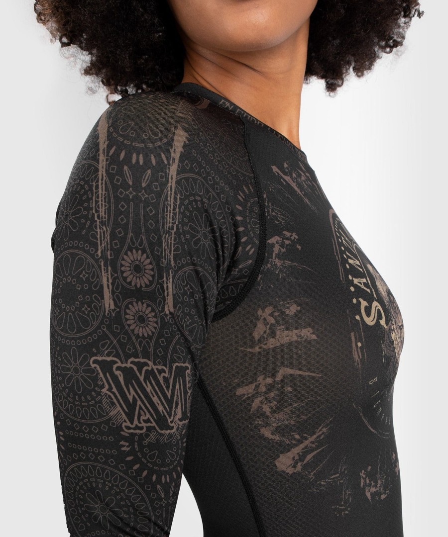 venum dame santa muerte dark side - rashguard langermet - svartbrun