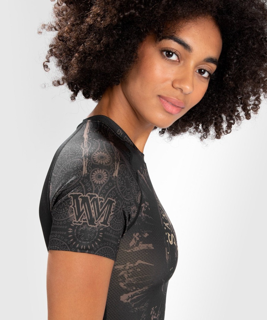venum dame santa muerte dark side - rashguard kortermet - svartbrun