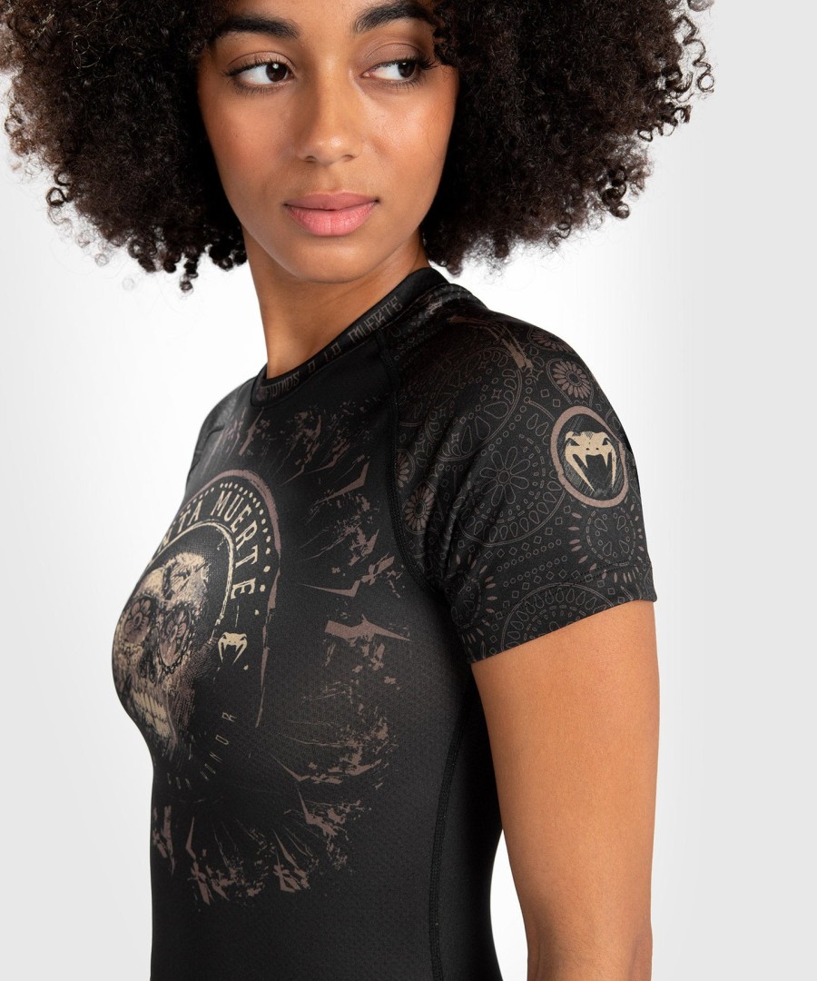 venum dame santa muerte dark side - rashguard kortermet - svartbrun