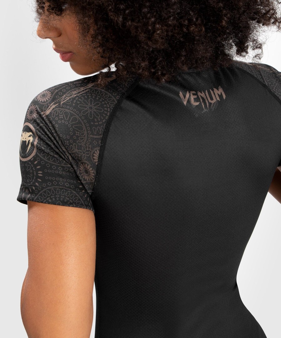venum dame santa muerte dark side - rashguard kortermet - svartbrun