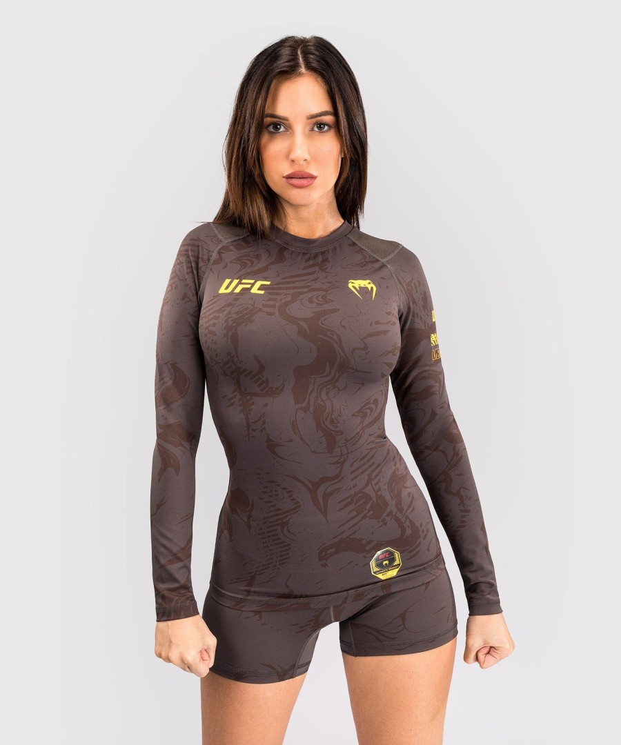 ufc fusion av venum fight week dame performance langermet rashguard - jordbrun