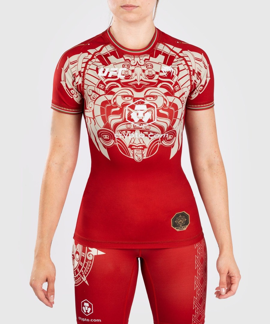 noche ufc av venum authentic fight night dame performance kortermet rashguard - rød
