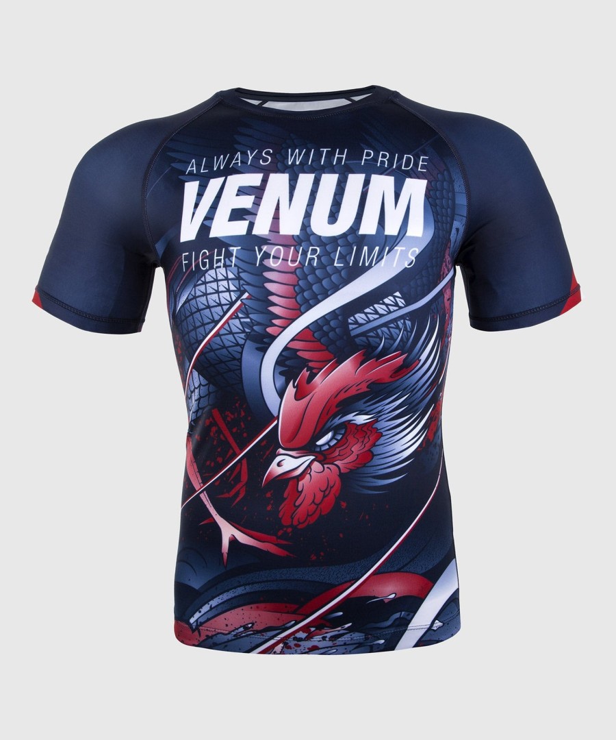 venum rooster rashguard - korte ermer - marineblåoransje