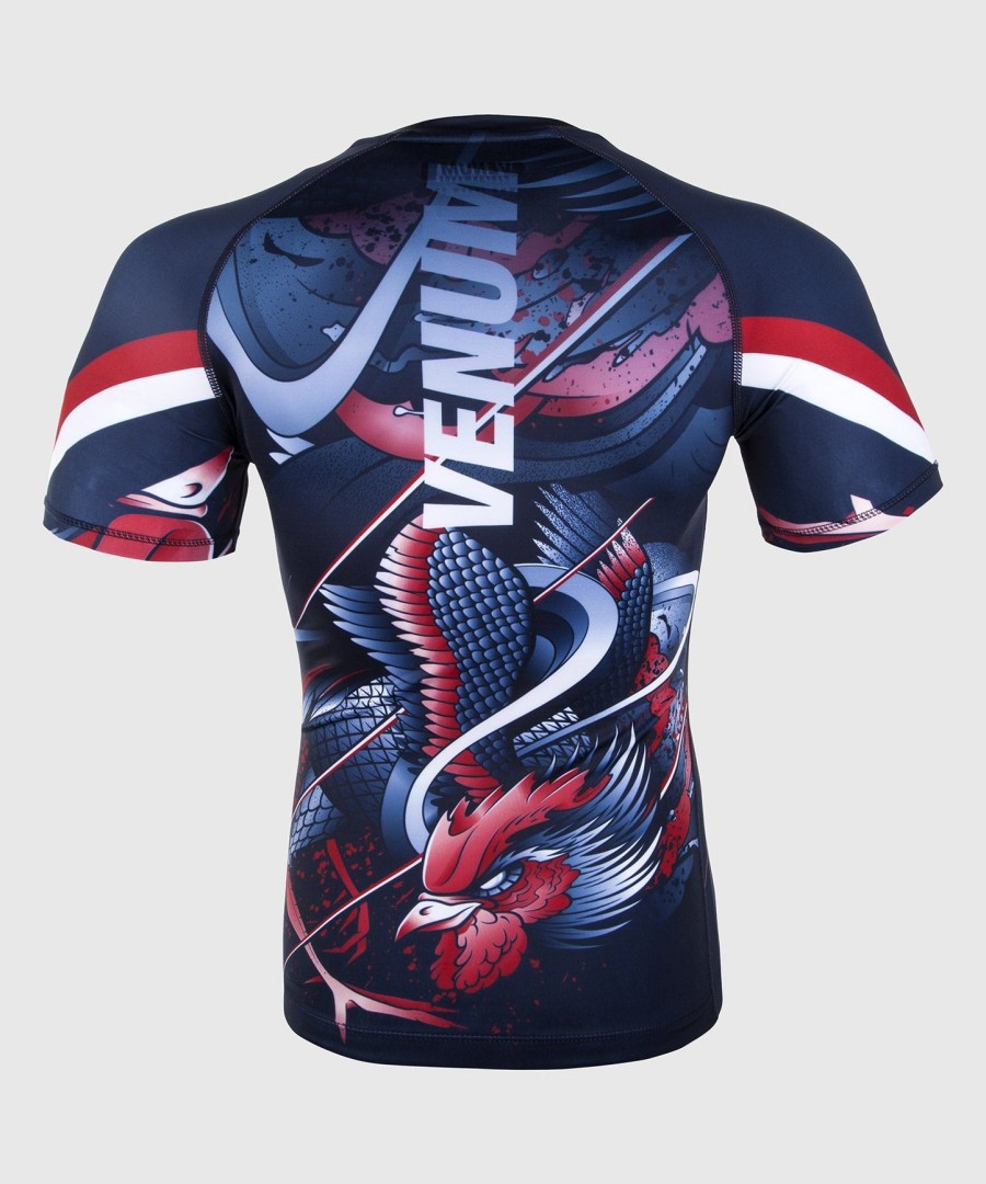 venum rooster rashguard - korte ermer - marineblåoransje