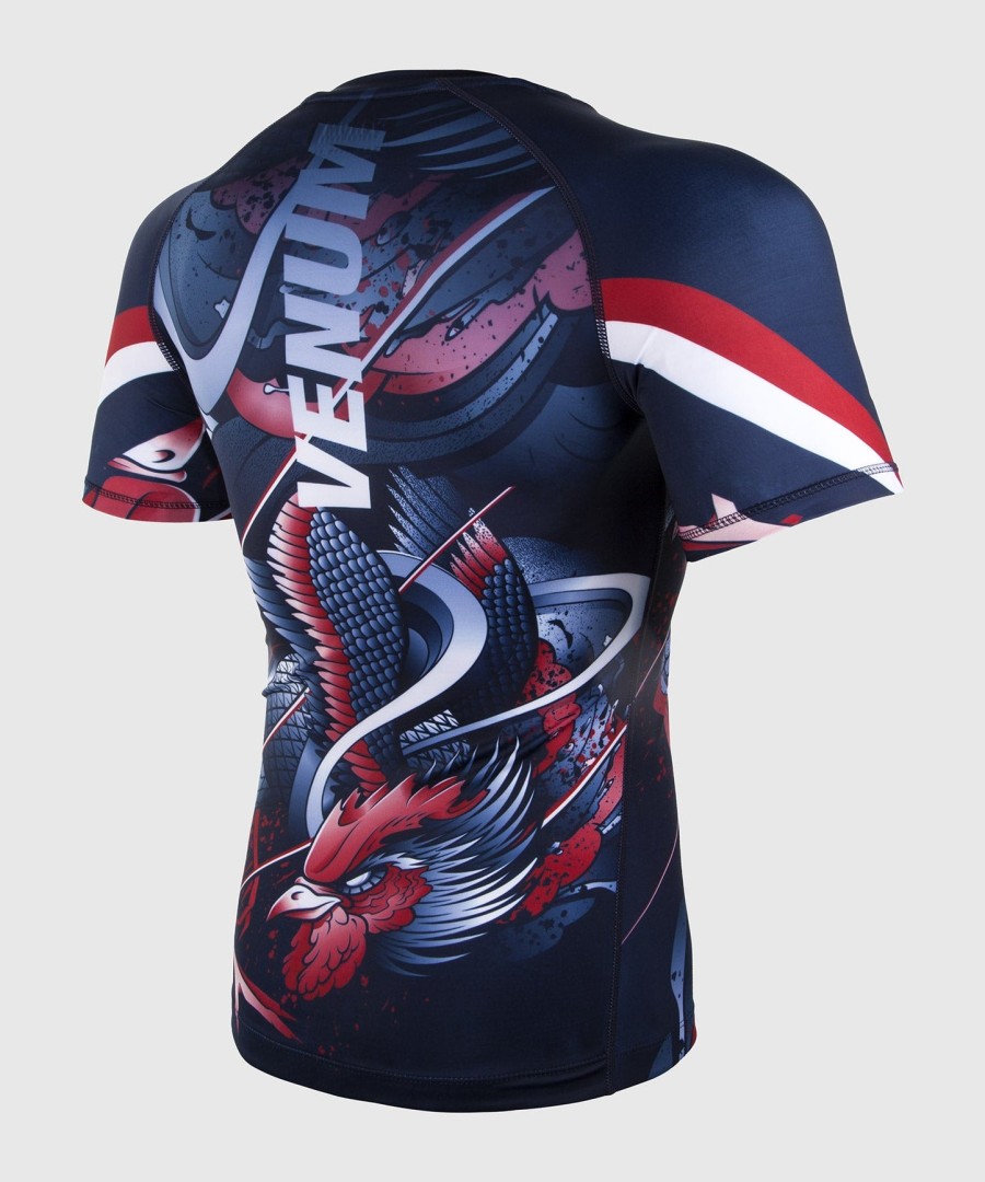 venum rooster rashguard - korte ermer - marineblåoransje