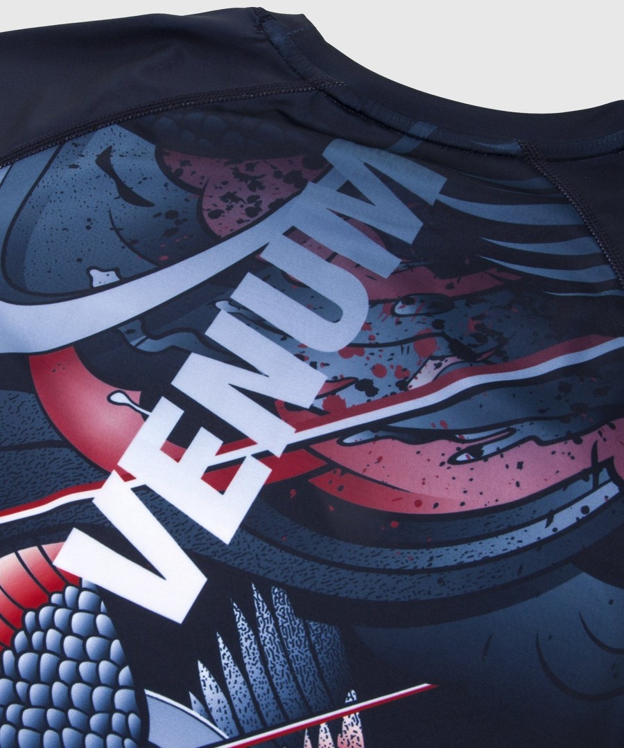 venum rooster rashguard - korte ermer - marineblåoransje