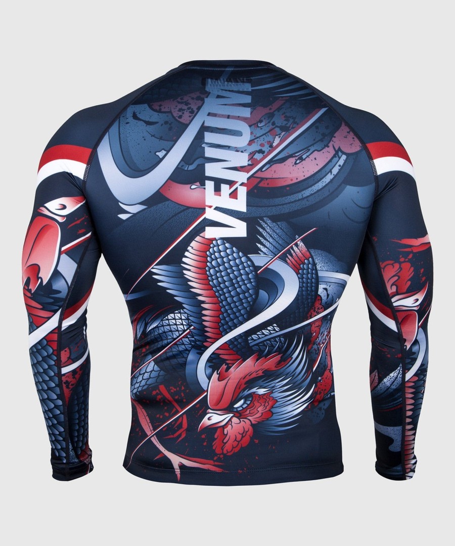 venum rooster rashguard - lange ermer - marineblåoransje