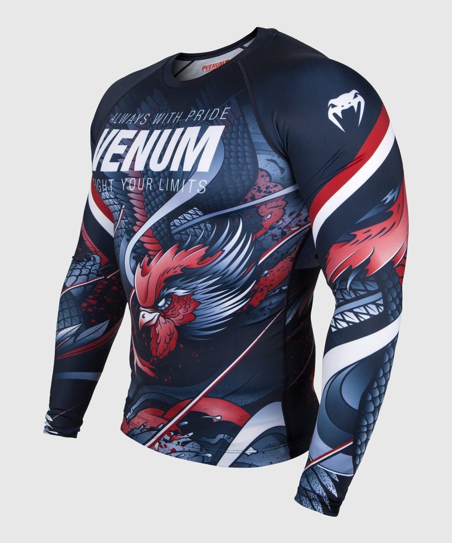 venum rooster rashguard - lange ermer - marineblåoransje