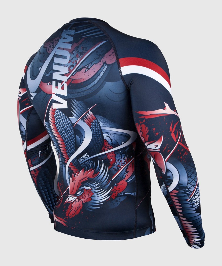 venum rooster rashguard - lange ermer - marineblåoransje