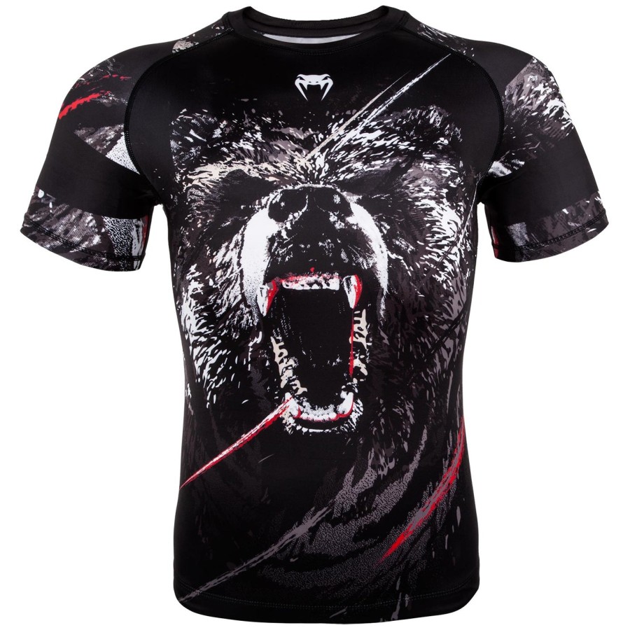 venum grizzli rashguard - korte ermer - svarthvit