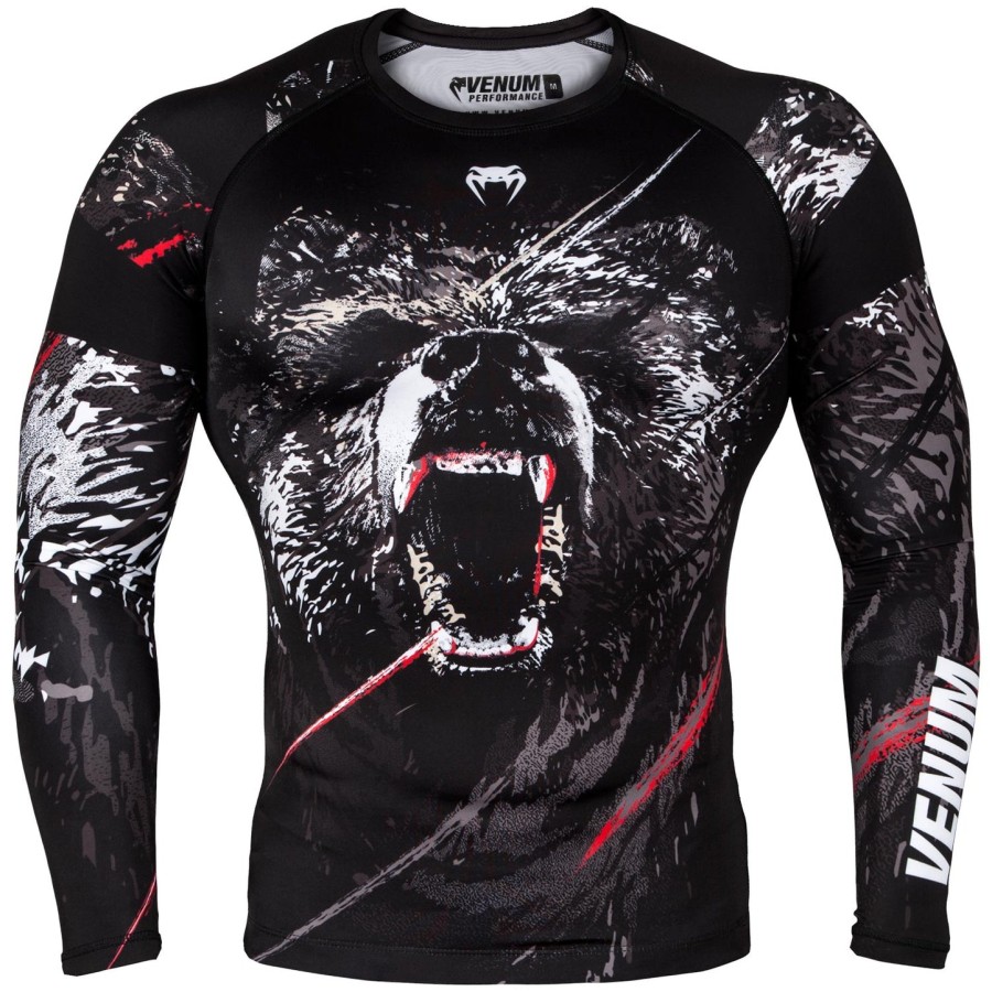 venum grizzli rashguard - lange ermer - svarthvit