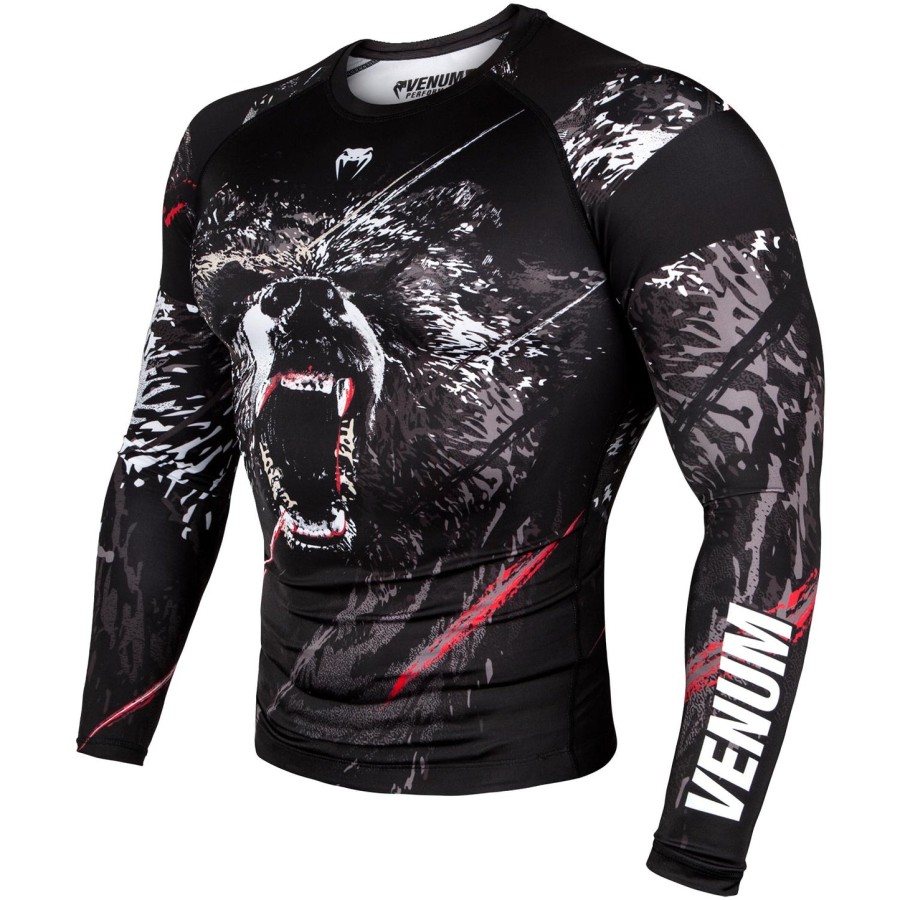 venum grizzli rashguard - lange ermer - svarthvit