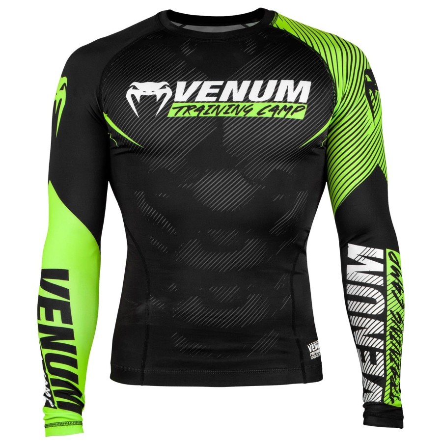 venum training camp 2.0 rashguard - lange ermer - svartneo gul