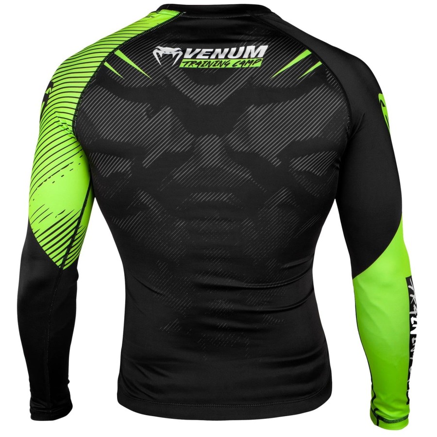 venum training camp 2.0 rashguard - lange ermer - svartneo gul