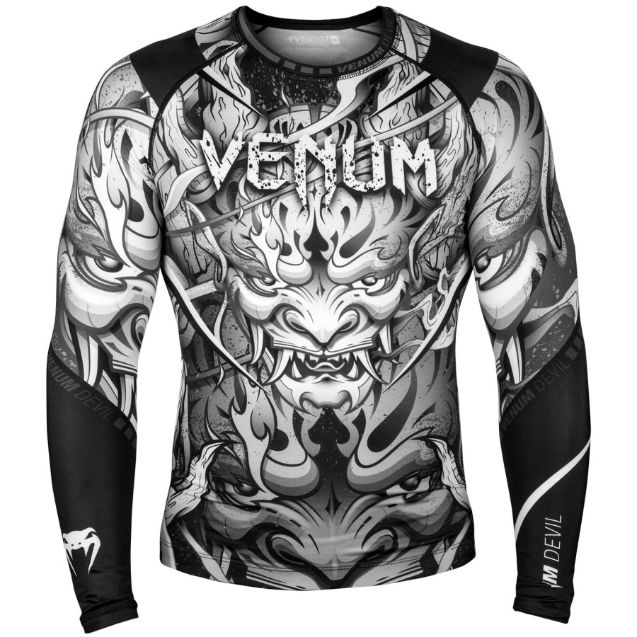venum devil rashguard - lange ermer - hvitsvart