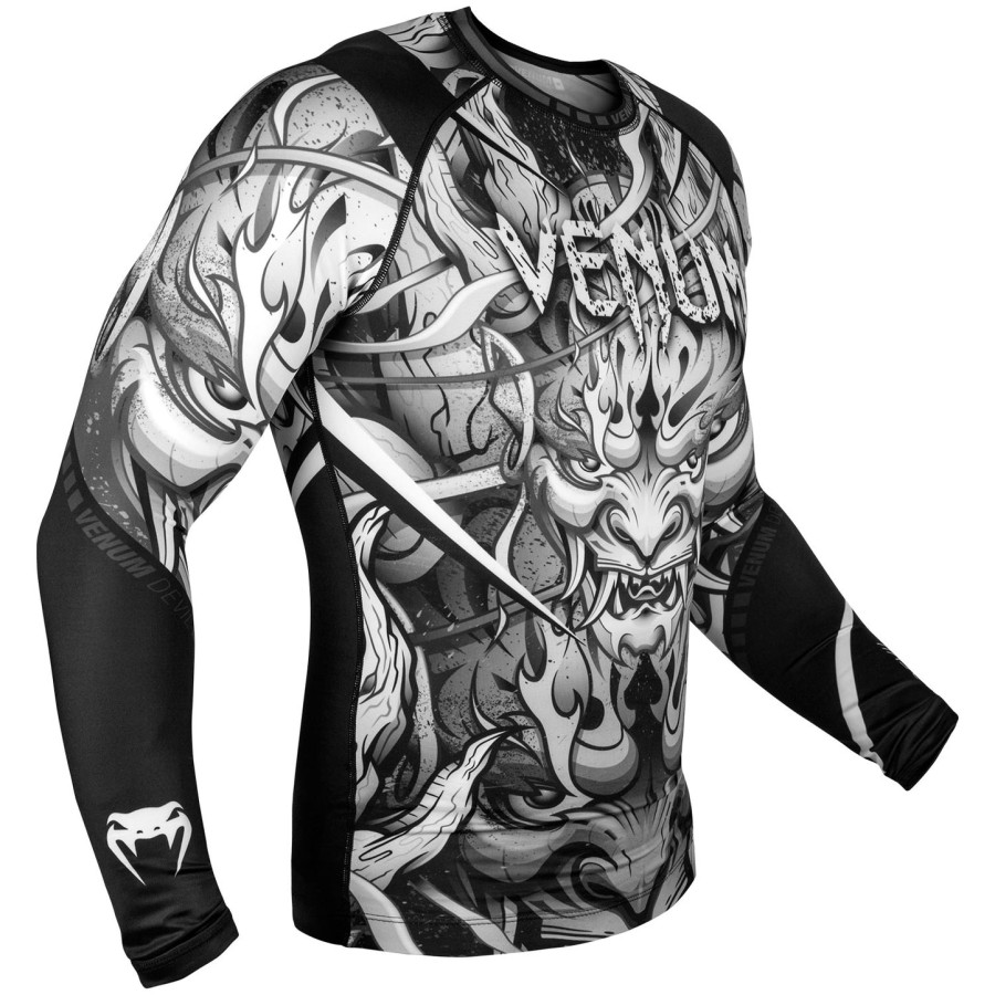 venum devil rashguard - lange ermer - hvitsvart