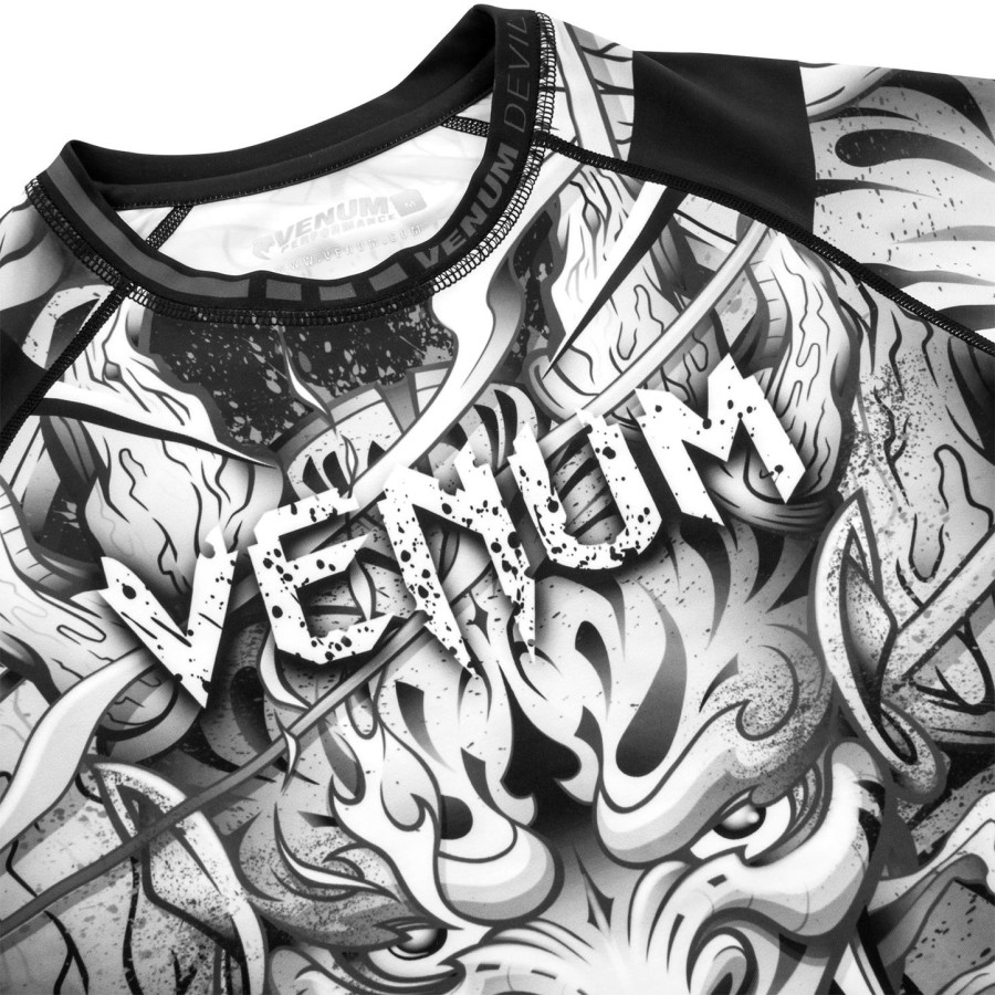 venum devil rashguard - lange ermer - hvitsvart