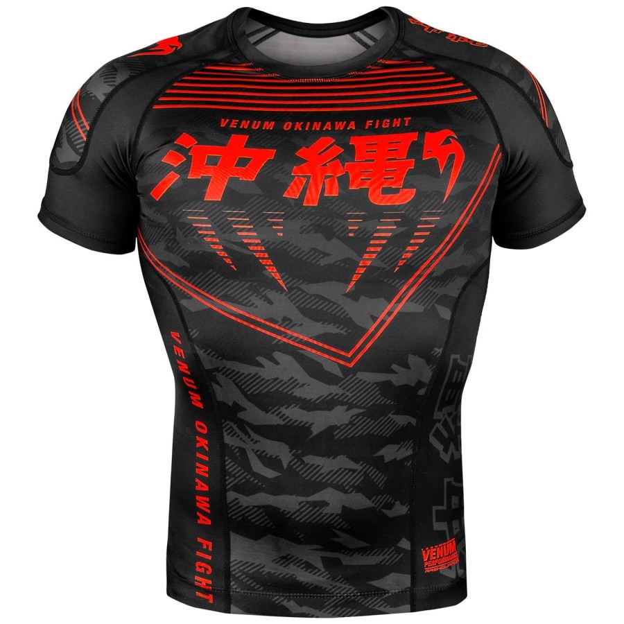 venum okinawa 2.0 rashguard - korte ermer - svartrød