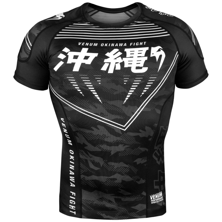 venum okinawa 2.0 rashguard - korte ermer - svarthvit